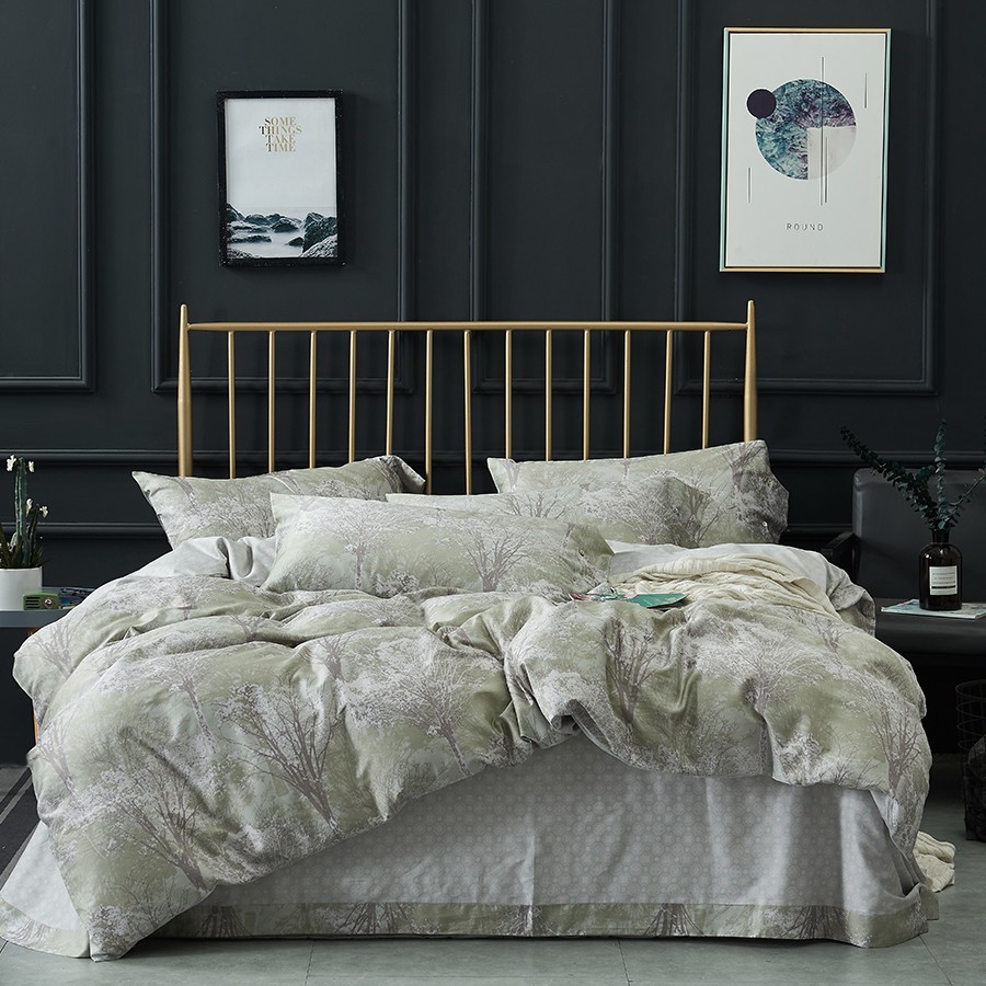 床上用品 純棉四件套 蕾絲工藝 60貢緞長(zhǎng)絨棉系列 科拉(綠)