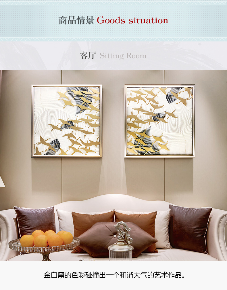 新品輕奢玄關(guān)掛畫 實物畫 客廳樣板房裝飾畫 方形純手繪油畫 歸去來兮