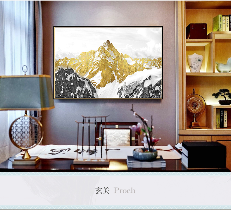 現(xiàn)代油畫 客廳別墅沙發(fā)背景墻掛畫 靠山招財畫 純手繪油畫 雪山圣景（單）