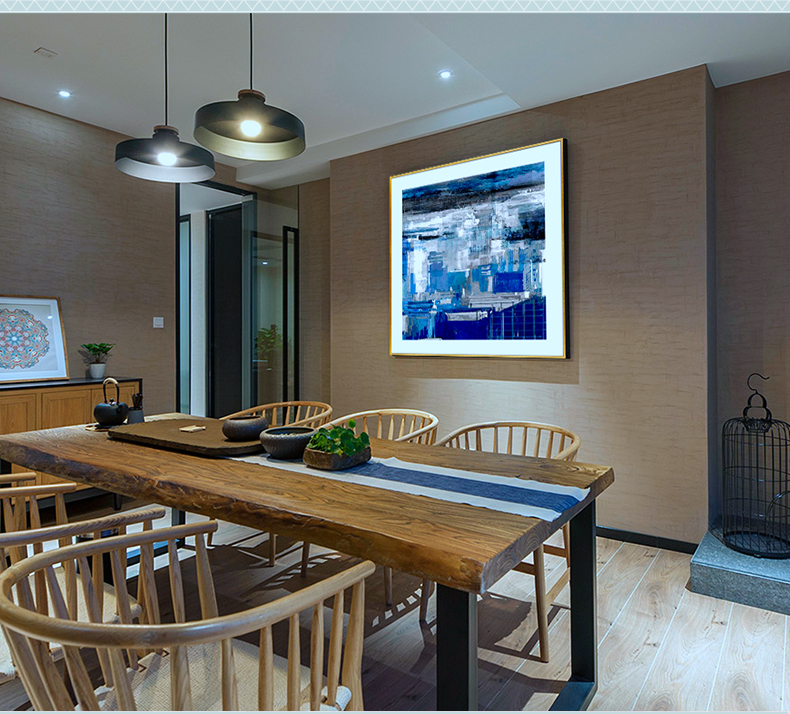 抽象晶瓷工藝畫 客廳裝飾畫 樣板房掛畫 玄關(guān)晶瓷畫 純手繪油畫 凌痕