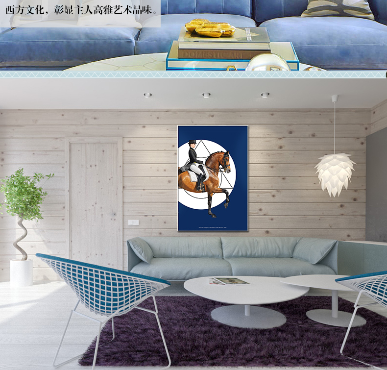 現(xiàn)代簡(jiǎn)約客廳裝飾畫 歐式玄關(guān)走廊壁畫 法式晶瓷畫 純手繪油畫 馬背上的女子