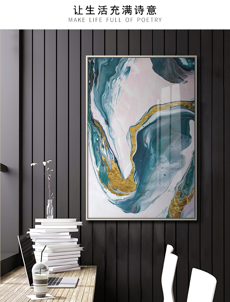 現(xiàn)代簡約掛畫玄關(guān)裝飾畫 抽象線條畫 輕奢客廳沙發(fā)壁畫 金屬框兩聯(lián)畫 