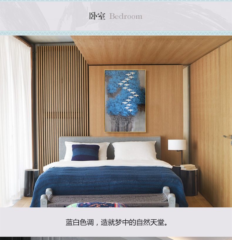 現(xiàn)代簡(jiǎn)約抽象畫(huà) 客廳掛畫(huà)臥室藝術(shù)裝飾畫(huà) 手繪油畫(huà)  白雁過(guò)林