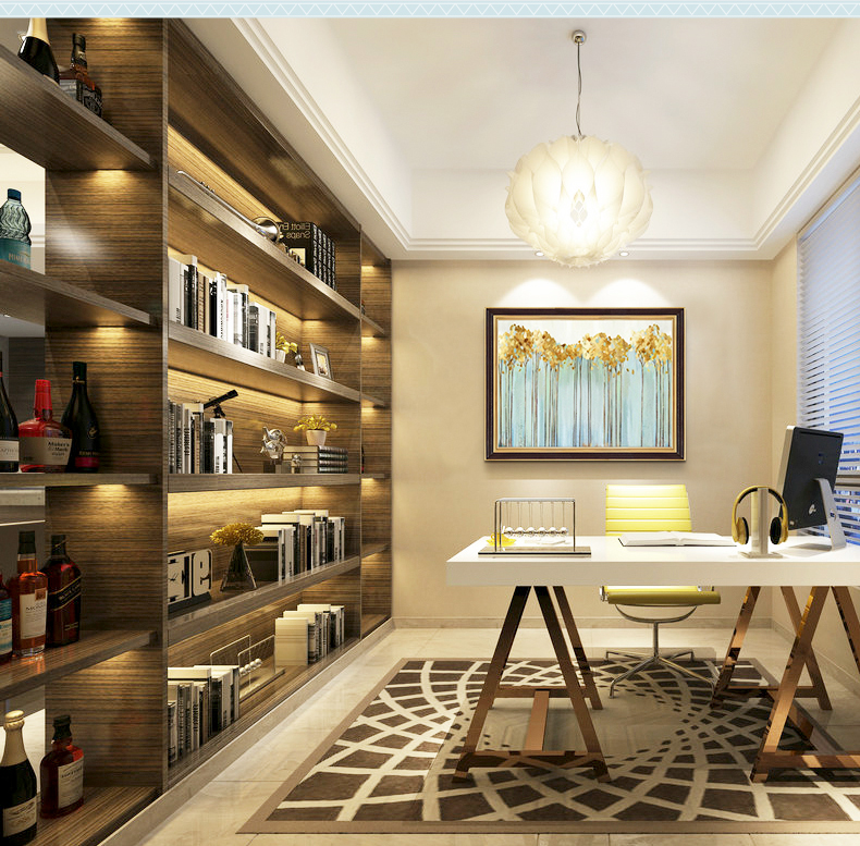 純手繪客廳三聯(lián)裝飾畫沙發(fā)背景墻輕奢植物掛畫  跳舞的星星