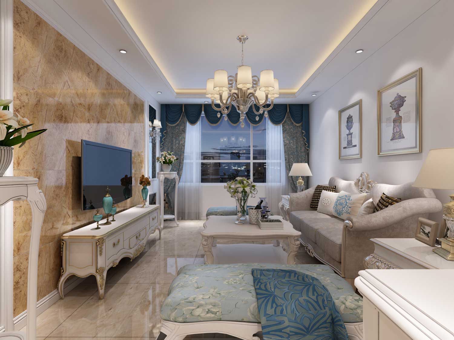 遼陽裝修公司簡歐風(fēng)格裝修案例欣賞