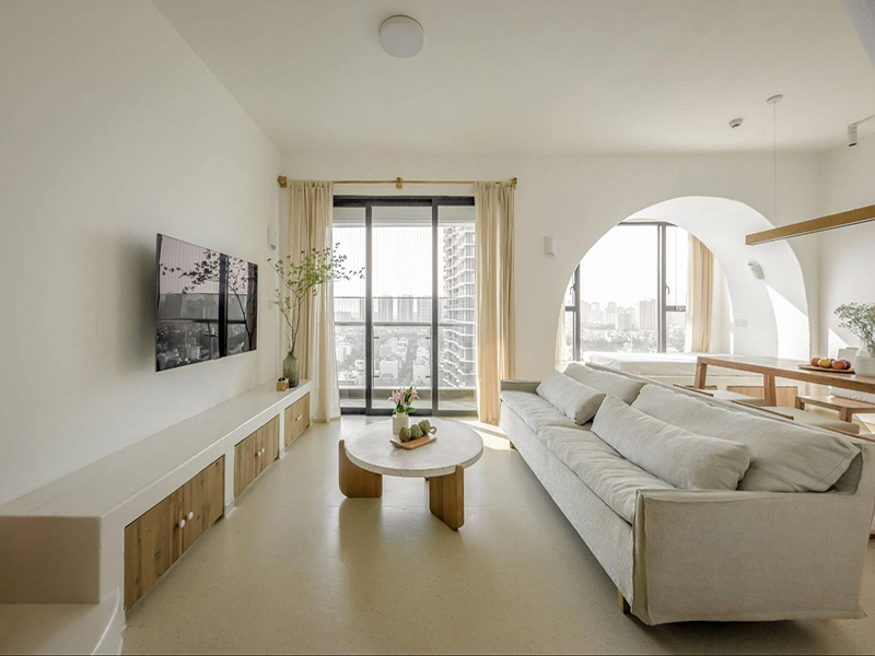 遼陽復(fù)式裝修，全屋大白墻看似不豪華，細(xì)節(jié)卻做得很到位，顏值超高